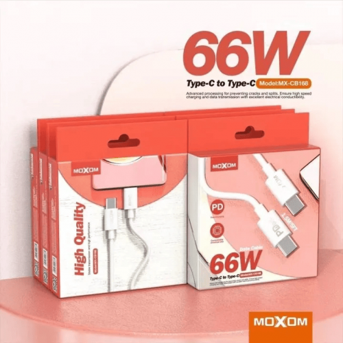 كابل شحن MOXOM USB-C إلى USB-C 66 واط
