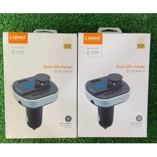 شاحن السيارة الذكي LONIO – شحن سريع 27 واط | منفذين USB | تقنية Auto-ID